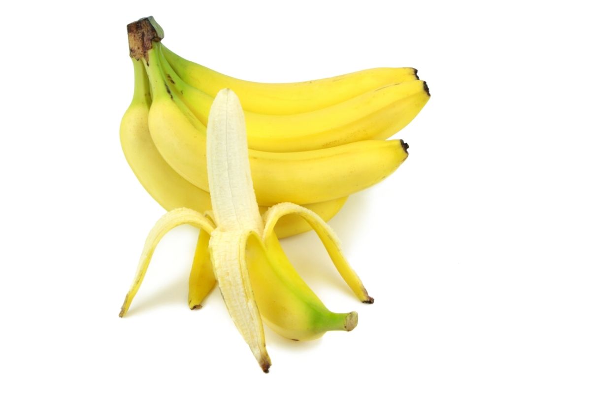 Bananas and peeled banana